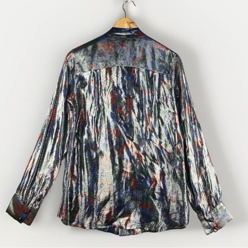 Marc Jacobs Red and Silver Button-Up Blouse - Picture 4 of 9
